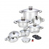 Worldconnect Batería de Cocina SWISS, Acero Inoxidable, 16 Piezas - Imagen adicional 1