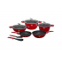 Worldconnect Batería de Cocina RK1595RN, Aluminio, Antiadherente, 12 Piezas