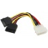 X-Case Cable SATA 4-pin Molex Hembra - 2x SATA 15-pin Hembra  1