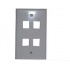 X-Case Placa para Pared 4 Puertos RJ-45, Gris  1
