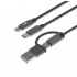 Xtech Cable USB A/C Hembra - USB-C/Micro-USB A/Lightning Hembra, 1.2 Metros   1