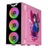 Gabinete Xtreme PC Gaming D.VA, Midi-Tower, ATX/Micro-ATX/Mini-ITX, USB 2.0/3.0, sin Fuente, 4 Ventiladores Instalados, Rosa - Imagen adicional 1