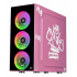 Gabinete Xtreme PC Gaming Jinx, Midi-Tower, ATX/Micro-ATX/Mini-ITX, USB 2.0/3.0, sin Fuente, 4 Ventiladores Instalados, Rosa - Imagen adicional 1