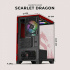 Gabinete Xtreme PC Gaming Scarlet Dragon, Mini-Tower, Micro-ATX/Mini-ITX, USB 2.0/3.0, sin Fuente, 5 Ventiladores Instalados, Negro/Rojo - Imagen adicional 6
