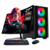 Computadora Xtreme PC Gaming Dragonfly Black, AMD Ryzen 7 5700G, 16GB, 500GB SSD, Wi-Fi, Windows 10 Prueba + Teclado/Mouse/Monitor de 27"