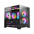 Gabinete Xzeal Panzer II Cubo, Midi-Tower, Micro-ATX, USB 2.0/3.0, sin Fuente, 3 Ventiladores Instalados, Negro - Imagen adicional 1