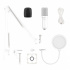 Xzeal Kit Micrófono XZ-260, Alámbrico, USB, Blanco ― Incluye Soporte de Brazo y Filtro Anti-Pop  3