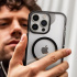 Zagg Funda Santa Cruz Snap con MagSafe para iPhone 15 Pro, Transparente/Negro  5