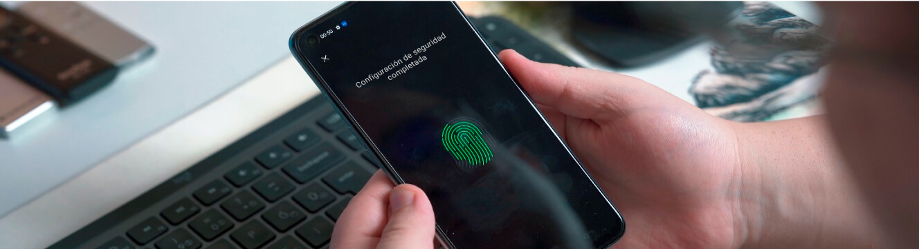Smartphone con configuración de seguridad