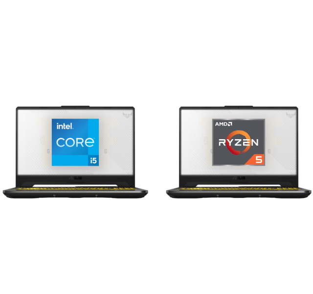 Laptop con procesador Intel Core I5 y Laptop con procesador Ryzen 5