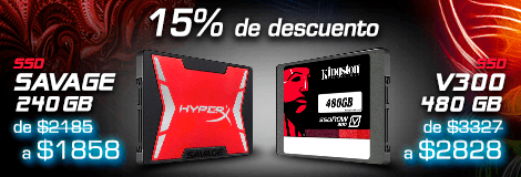 Kingston HyperX Savage SSD 240GB y SSDNow V300 480GB con 15% de descuento