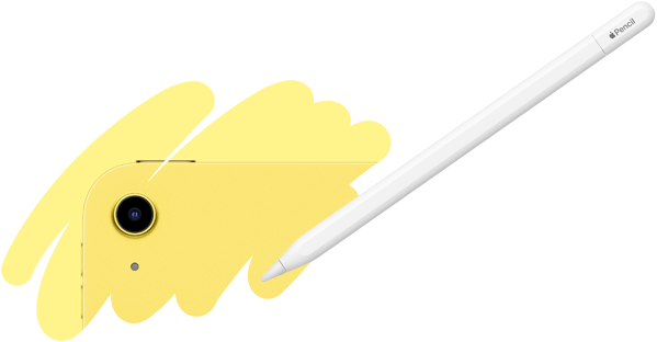 Un trazo hecho con el Apple Pencil revela la parte posterior del iPad y su cámara trasera