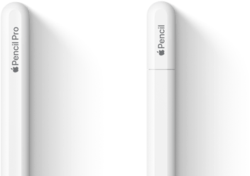 Un Apple Pencil Pro y un Apple Pencil (USB-C) uno al lado del otro