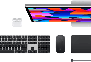 Accesorios para la Mac: AirPods, Studio Display, Magic Keyboard, Magic Mouse, Magic Trackpad, cable de carga MagSafe