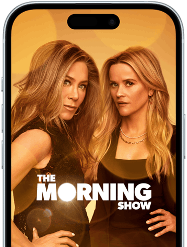 iPhone&nbsp;15 con Apple TV+ que muestra la serie The Morning Show