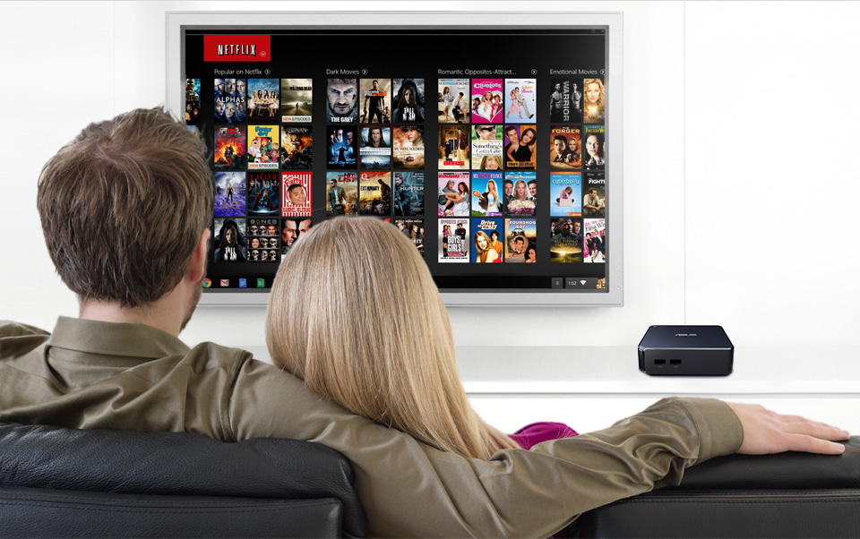 ASUS Chromebox viewing the latest online entertainment on a television