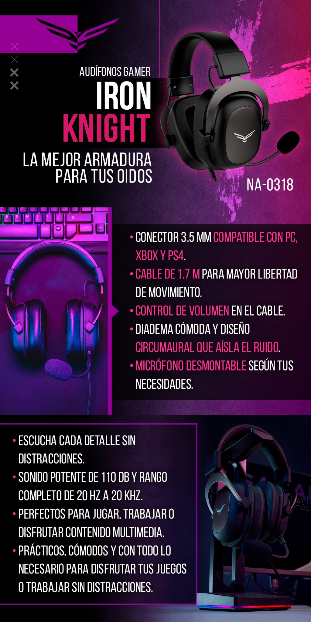 Banner Audífonos IRON KNIGHT Mobile