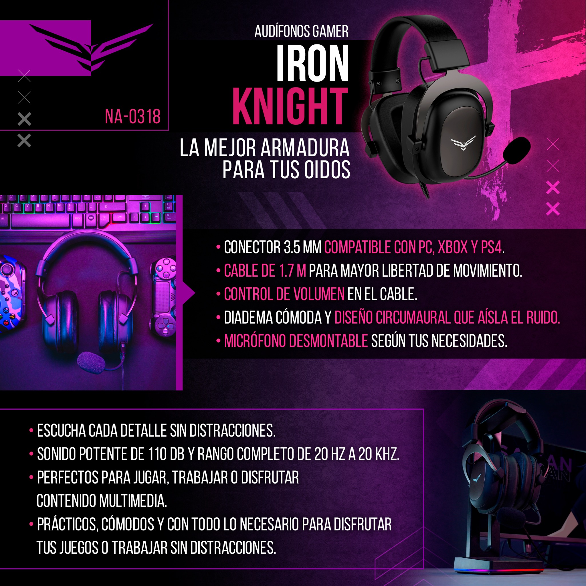 Banner Audífonos IRON KNIGHT Desktop